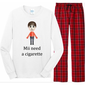 Mii Need A Cigarette Funny Long Sleeve Pajama Set