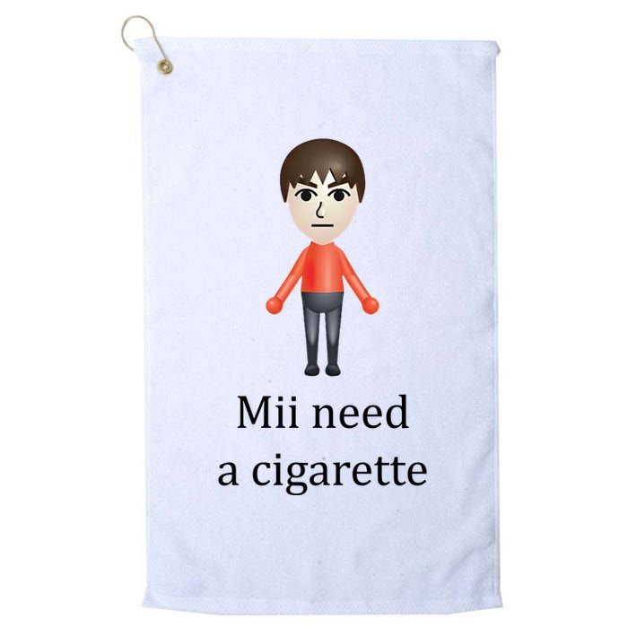 Mii Need A Cigarette Funny Golf Towel