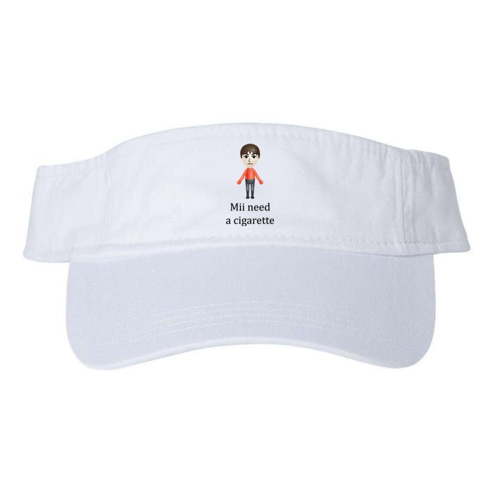 Mii Need A Cigarette Funny Valucap Bio-Washed Visor