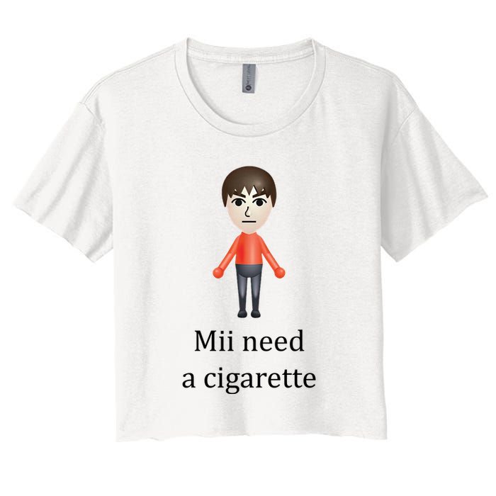 Mii Need A Cigarette Funny Crop Top
