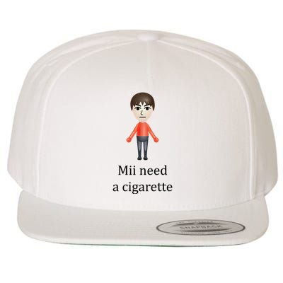 Mii Need A Cigarette Funny Wool Snapback Cap