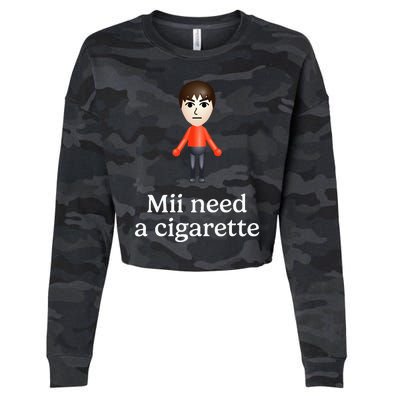 Mii Need A Cigarette Cropped Pullover Crew