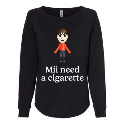 Mii Need A Cigarette Womens California Wash Sweatshirt