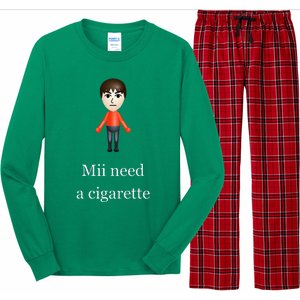 Mii Need A Cigarette Long Sleeve Pajama Set