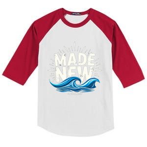 Made New Baptized Baptism Magical And Funny Baptism Gifts Kids Colorblock Raglan Jersey