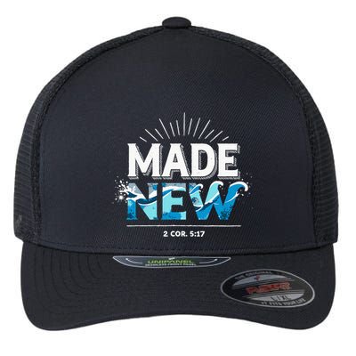 Made New Baptized Baptism Flexfit Unipanel Trucker Cap