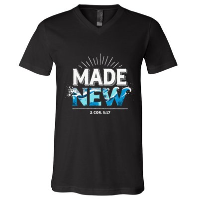 Made New Baptized Baptism V-Neck T-Shirt