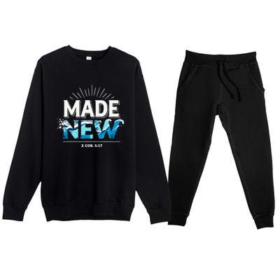 Made New Baptized Baptism Premium Crewneck Sweatsuit Set