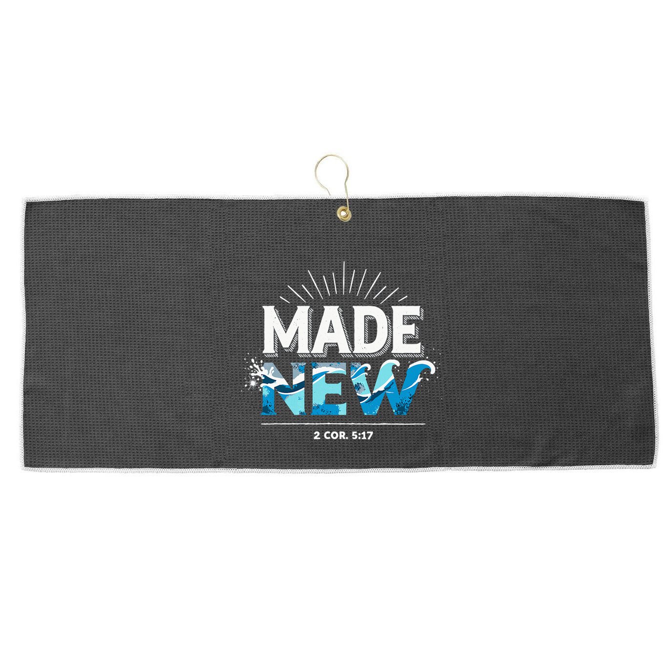 Made New Baptized Baptism Large Microfiber Waffle Golf Towel