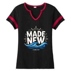 Made New Baptized Baptism Ladies Halftime Notch Neck Tee