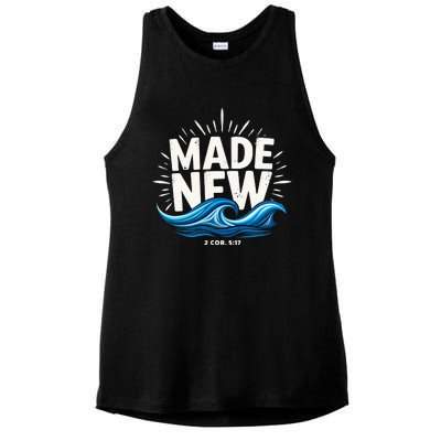 Made New Baptized Baptism Ladies PosiCharge Tri-Blend Wicking Tank