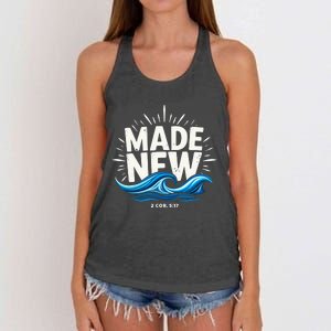 Made New Baptized Baptism Women's Knotted Racerback Tank