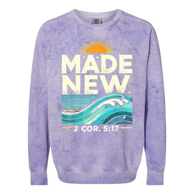 Made New Baptism Christian For Baptized Colorblast Crewneck Sweatshirt