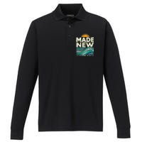 Made New Baptism Christian For Baptized Performance Long Sleeve Polo