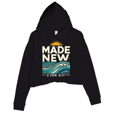 Made New Baptism Christian Crop Fleece Hoodie