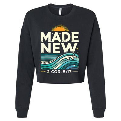 Made New Baptism Christian Cropped Pullover Crew