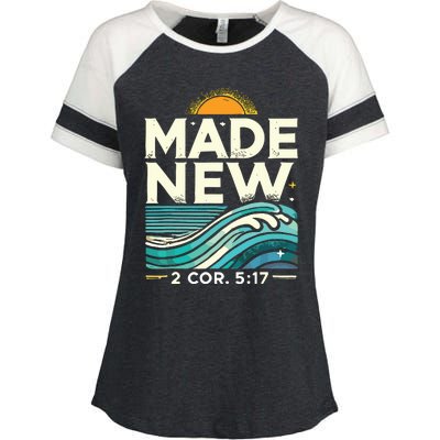 Made New Baptism Christian Enza Ladies Jersey Colorblock Tee