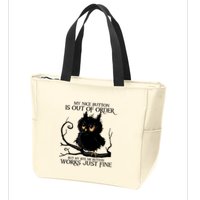 My Nice Button Is Out Of Order But My Bite Me Button Works Cool Gift Zip Tote Bag