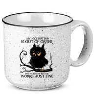 My Nice Button Is Out Of Order But My Bite Me Button Works Cool Gift 15oz Campfire Ceramic Mug