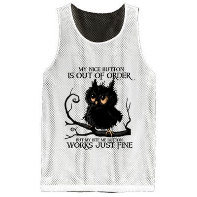 My Nice Button Is Out Of Order But My Bite Me Button Works Cool Gift Mesh Reversible Basketball Jersey Tank