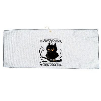 My Nice Button Is Out Of Order But My Bite Me Button Works Cool Gift Large Microfiber Waffle Golf Towel