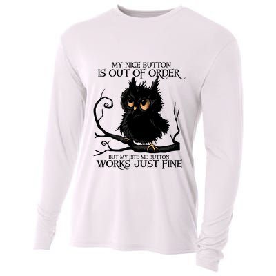 My Nice Button Is Out Of Order But My Bite Me Button Works Cool Gift Cooling Performance Long Sleeve Crew