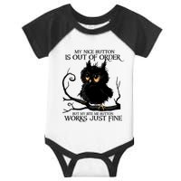 My Nice Button Is Out Of Order But My Bite Me Button Works Cool Gift Infant Baby Jersey Bodysuit