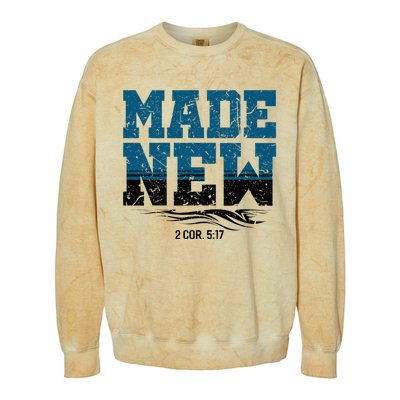 Made New Baptism Christian Colorblast Crewneck Sweatshirt