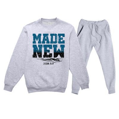 Made New Baptism Christian Premium Crewneck Sweatsuit Set