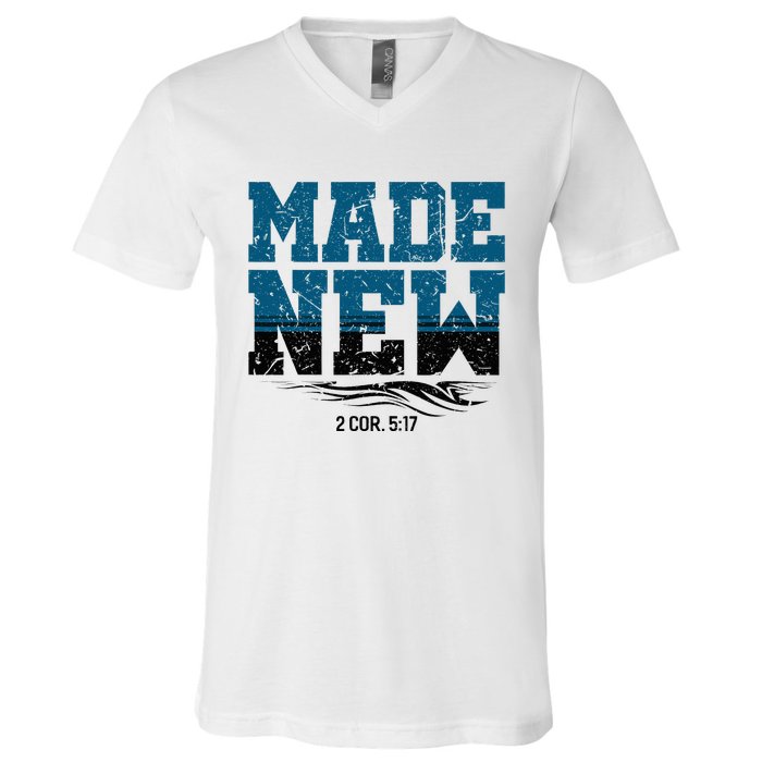 Made New Baptism Christian V-Neck T-Shirt