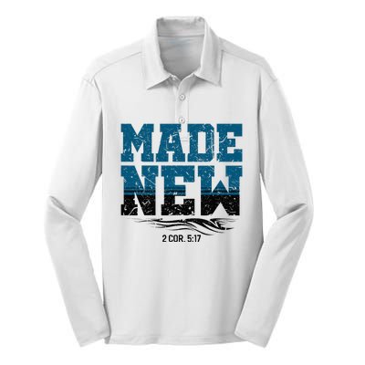 Made New Baptism Christian Silk Touch Performance Long Sleeve Polo