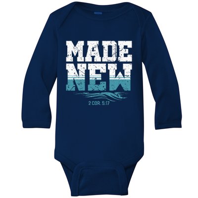 Made New Baptism Christian For Baptized Baby Long Sleeve Bodysuit