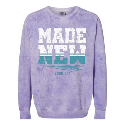 Made New Baptism Christian For Baptized Colorblast Crewneck Sweatshirt