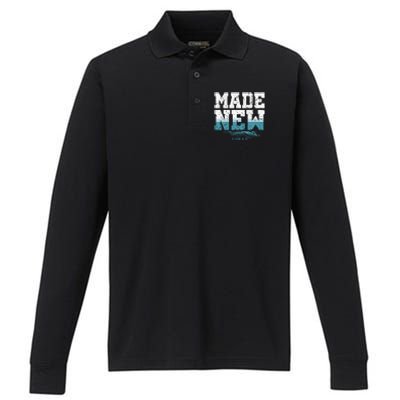 Made New Baptism Christian For Baptized Performance Long Sleeve Polo