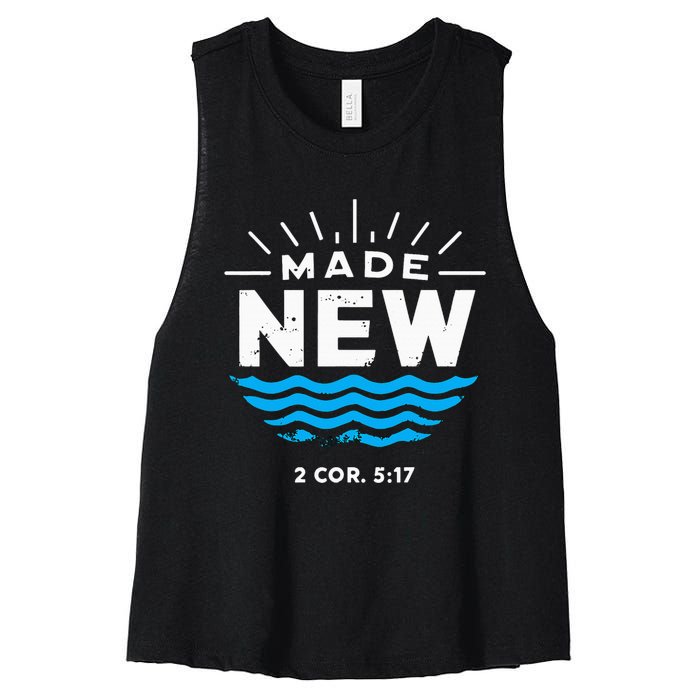 Made New Baptized For Adults Baptism Women's Racerback Cropped Tank