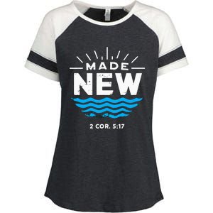 Made New Baptized For Adults Baptism Enza Ladies Jersey Colorblock Tee