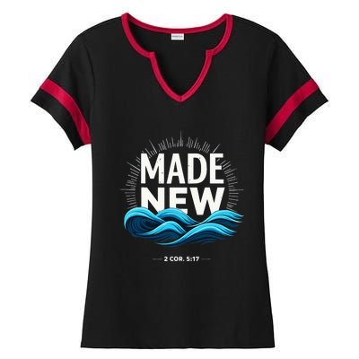 Made New Baptized Baptism Ladies Halftime Notch Neck Tee