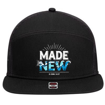 Made New Baptized Baptism 7 Panel Mesh Trucker Snapback Hat