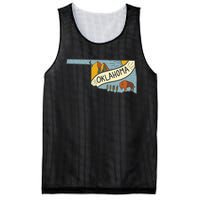 Mountain Nature Bison Buffalo Inside Oklahoma Map Hiking Mesh Reversible Basketball Jersey Tank