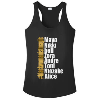 Maya Nikki Bell Zora Audre Toni Ntozake Alice Womanism Magic Ladies PosiCharge Competitor Racerback Tank