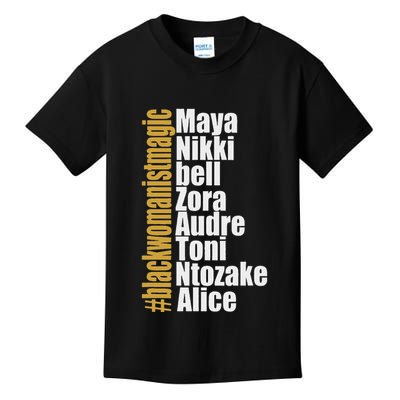 Maya Nikki Bell Zora Audre Toni Ntozake Alice Womanism Magic Kids T-Shirt