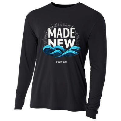 Made New Baptized Baptism Gift Cooling Performance Long Sleeve Crew