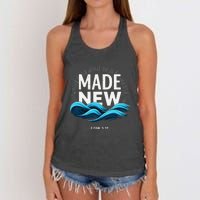 Made New Baptized Baptism Gift Women's Knotted Racerback Tank