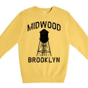 Midwood Nyc Brooklynite Gift Brooklyn Water Tower Gift Premium Crewneck Sweatshirt