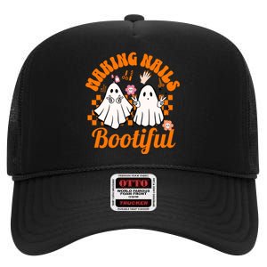 Making Nails Bootiful Halloween For Nail Technicians Artists High Crown Mesh Back Trucker Hat