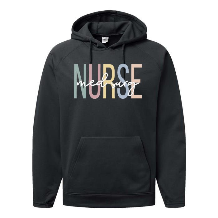 MedicalSurgical Nursing Boho Med Surg Nurse Performance Fleece Hoodie