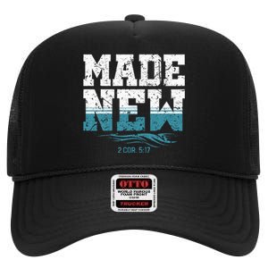 Made New Baptism Christian High Crown Mesh Back Trucker Hat