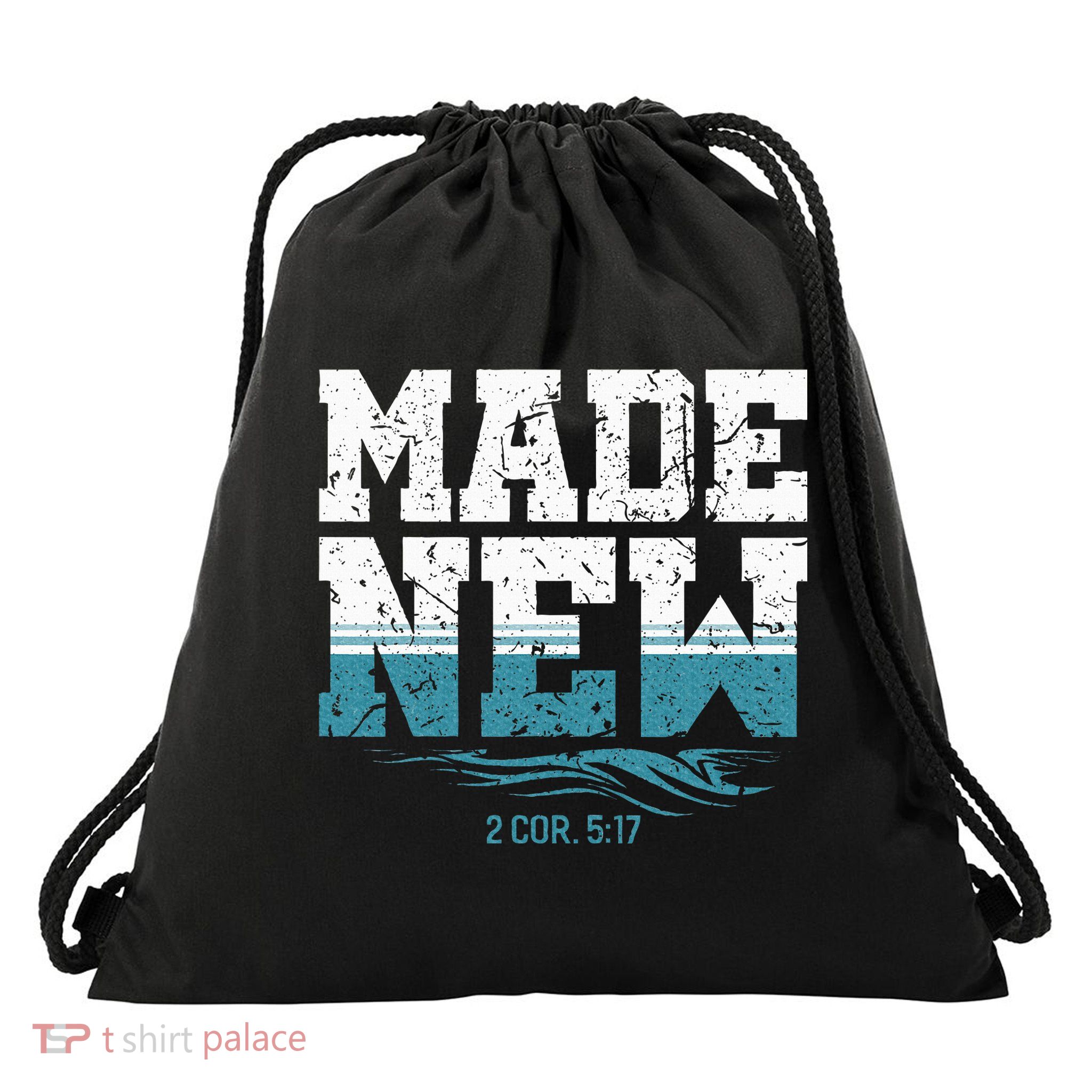Made New Baptism Christian Drawstring Bag
