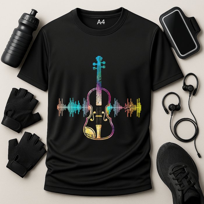 Music Notes Classical Musician Violin Player Gift Violin Cooling Performance Crew T-Shirt