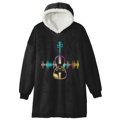 Music Notes Classical Musician Violin Player Gift Violin Hooded Wearable Blanket